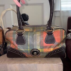 Dooney & Bourke Plaid Satchel in Green and Orange. I Love It, CLOSET CLEAN OUT